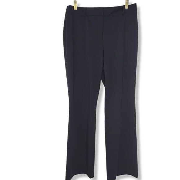 Liz Claiborne Navy Pants‎ Elizabeth Dressy Straight Legs Poly Rayon Spandex 8 - Picture 1 of 7